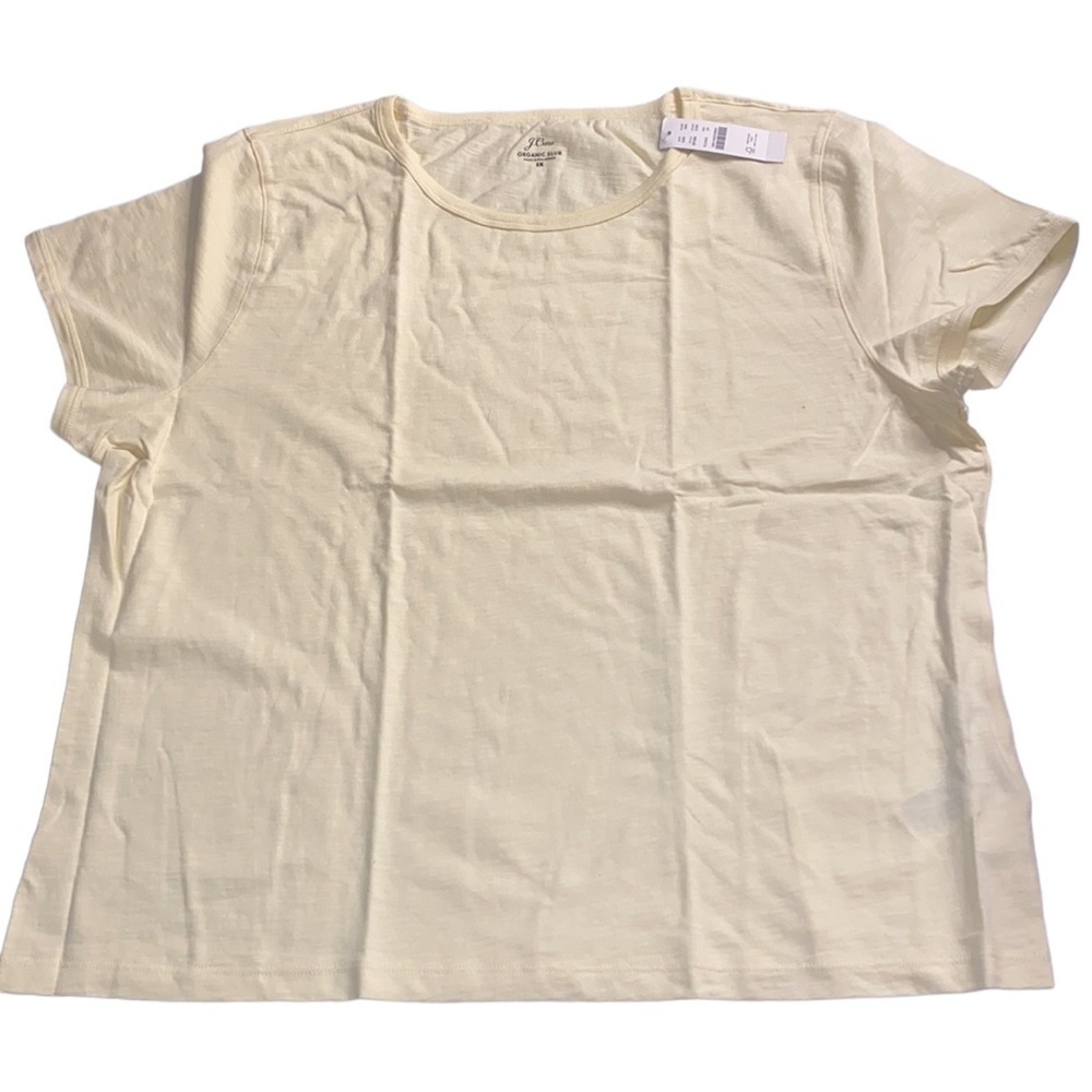 NWT J. CREW ‘90s CROPPED ORGANIC SLUB COTTON  T-SHIRT Size 2XL - Picture 3 of 9